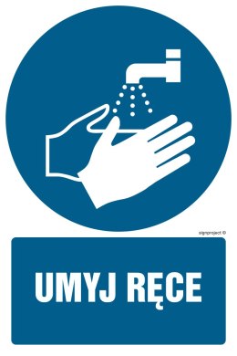 Znak GL012 Umyj ręce, 350x525 mm, TS - Płyta TD fotoluminescencyjna