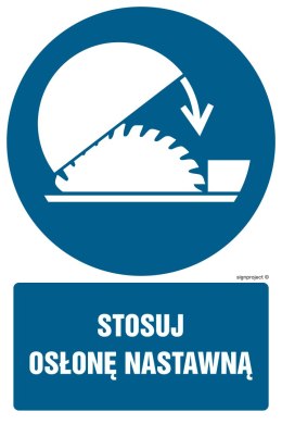 Znak GL014 Stosuj osłonę nastawną, 300x450 mm, TS - Płyta TD fotoluminescencyjna