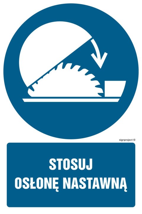 Znak GL014 Stosuj osłonę nastawną, 350x525 mm, TS - Płyta TD fotoluminescencyjna