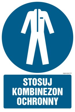 Znak GL020 Stosuj kombinezon ochronny, 500x750 mm, TS - Płyta TD fotoluminescencyjna