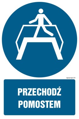 Znak GL023 Kierunek przejścia w prawo, 250x375 mm, PN - Płyta 1 mm