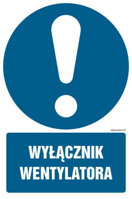 Znak GL029 Wyłącznik wentylatora, 100x150 mm, FN - Folia samoprzylepna