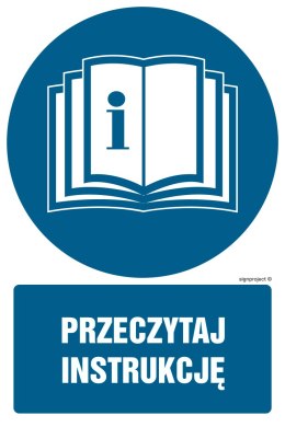 Znak GL031 Przeczytaj instrukcję, 250x375 mm, FN - Folia samoprzylepna