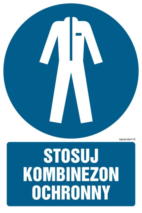 Znak GL020 Stosuj kombinezon ochronny, 350x525 mm, TS - Płyta TD fotoluminescencyjna