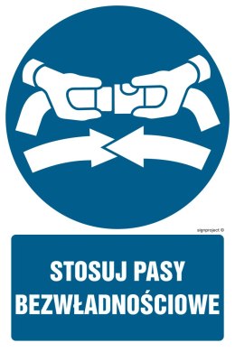 Znak GL041 Stosuj pasy bezwładnościowe, 250x375 mm, FN - Folia samoprzylepna