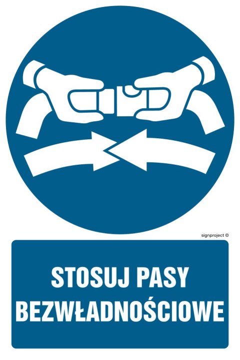 Znak GL041 Stosuj pasy bezwładnościowe, 250x375 mm, PS - Płyta 1 mm fotoluminescencyjna