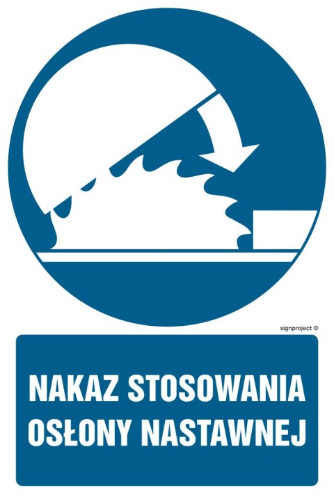 Znak GL044 Nakaz stosowania osłony nastawnej, 100x150 mm, PN - Płyta 1 mm