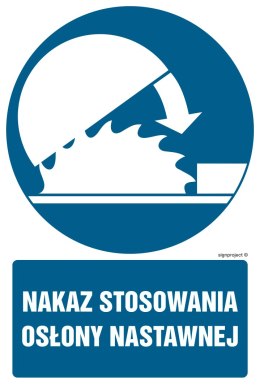 Znak GL044 Nakaz stosowania osłony nastawnej - opakowanie 10 sztuk, 50x75 mm, PN - Płyta 1 mm