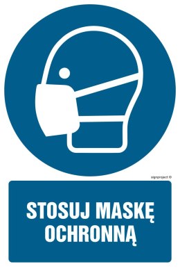 Znak GL053 Stosuj maskę ochronną, 100x150 mm, PN - Płyta 1 mm