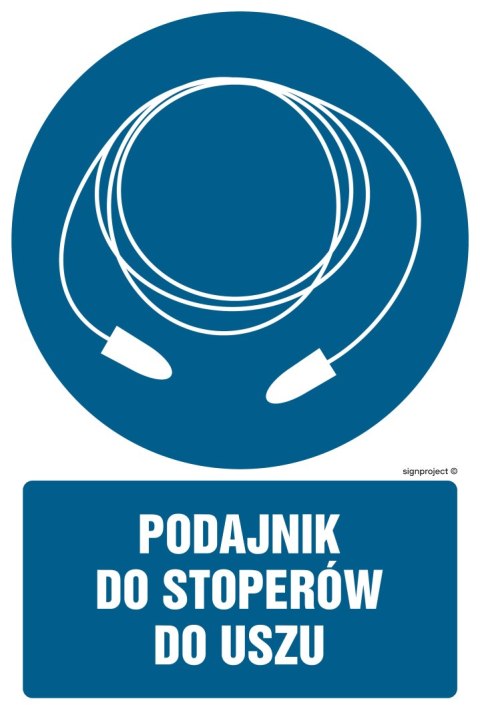 Znak GL056 Podajnik do stoperów do uszu, 300x450 mm, PN - Płyta 1 mm