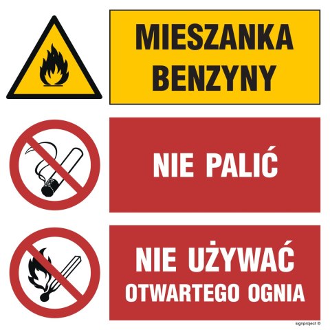 Znak GO004 Uwaga! Teren zagrożony Nieupoważnionym wstęp wzbroniony Wszyscy goście muszą zgłosić się w recepcji, 1050x1050 mm, KN