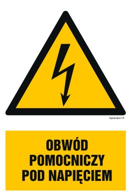 Znak HA009 Obwód oświetleniowy pod napięciem, 500x750 mm, PN - Płyta 1 mm