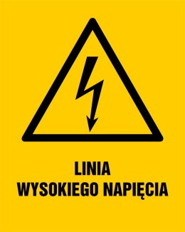 Znak HA029 Linia wysokiego napięcia, 600x750 mm, BN - Płyta żółta 0,6mm