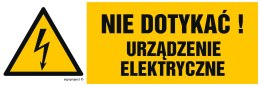 Znak HB001 Nie dotykać! Urządzenie elektryczne, 150x50 mm, PN - Płyta 1 mm