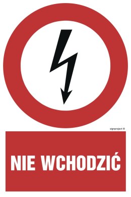 Znak HC005 Nie wchodzić, 200x300 mm, PN - Płyta 1 mm