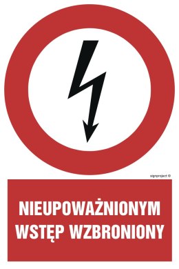 Znak HC010 Nieupoważnionym wstęp wzbroniony, 200x300 mm, PN - Płyta 1 mm