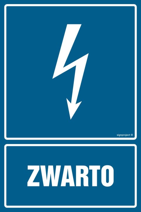 Znak HG004 Zwarto, 350x525 mm, PN - Płyta 1 mm