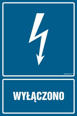 Znak HG005 Wyłączono, 75x100 mm, PN - Płyta 1 mm