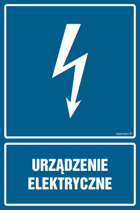 Znak HG016 Urządzenie elektryczne, 100x150 mm, PN - Płyta 1 mm