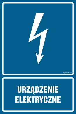 Znak HG016 Urządzenie elektryczne, 350x525 mm, PN - Płyta 1 mm