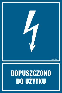 Znak HG017 Dopuszczono do użytku, 250x375 mm, FN - Folia samoprzylepna