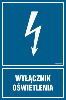 Znak HG028 Wyłącznik oświetlenia, 100x150 mm, FN - Folia samoprzylepna