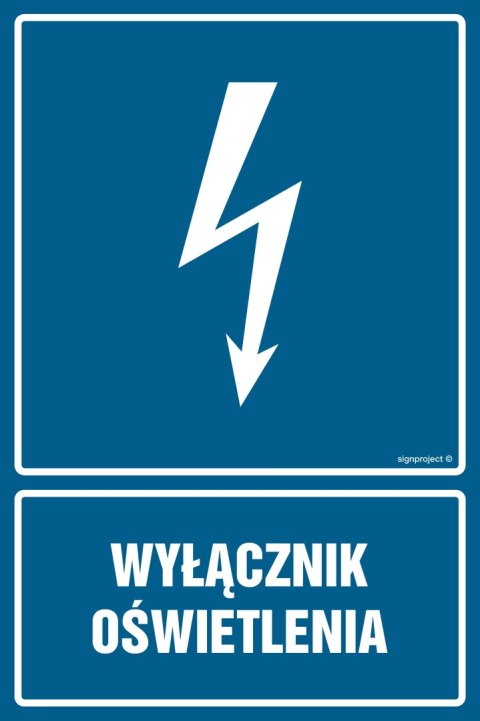 Znak HG028 Wyłącznik oświetlenia, 100x150 mm, FN - Folia samoprzylepna