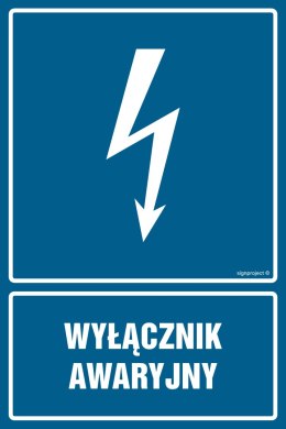 Znak HG032 Wyłącznik awaryjny, 350x525 mm, PN - Płyta 1 mm