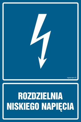 Znak HG033 Rozdzielnia niskiego napięcia, 250x375 mm, FN - Folia samoprzylepna