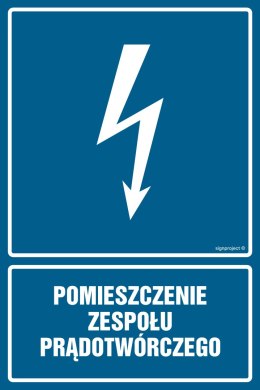 Znak HG035 Pomieszczenie zespołu prądotwórczego, 100x150 mm, FN - Folia samoprzylepna