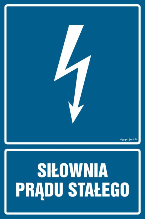 Znak HG045 Siłownia prądu stałego, 200x300 mm, PN - Płyta 1 mm