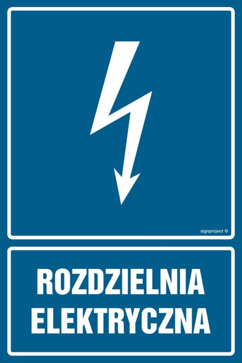 Znak HG057 Rozdzielnia elektryczna, 100x150 mm, PN - Płyta 1 mm