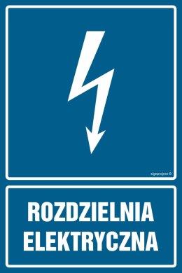 Znak HG057 Rozdzielnia elektryczna - opakowanie 10 sztuk, 50x75 mm, PN - Płyta 1 mm