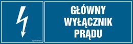 Znak HH014 Główny wyłącznik prądu, 150x50 mm, PN - Płyta 1 mm