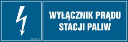 Znak HH020 Wyłącznik prądu stacji paliw, 150x50 mm, FN - Folia samoprzylepna