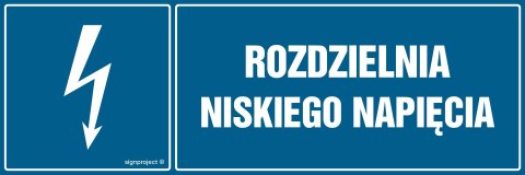 Znak HH033 Rozdzielnia niskiego napięcia, 150x50 mm, PN - Płyta 1 mm