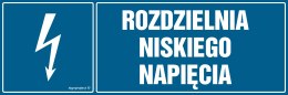 Znak HH042 Rozdzielnia niskiego napięcia, 150x50 mm, PN - Płyta 1 mm