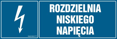 Znak HH042 Rozdzielnia niskiego napięcia, 200x67 mm, PN - Płyta 1 mm