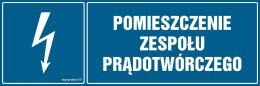 Znak HH048 Pomieszczenie zespołu prądotwórczego, 200x67 mm, PN - Płyta 1 mm