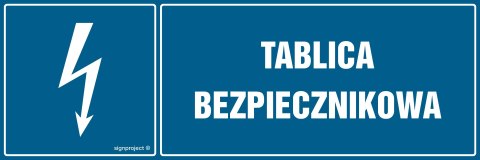 Znak HH054 Tablica bezpiecznikowa, 200x67 mm, PN - Płyta 1 mm