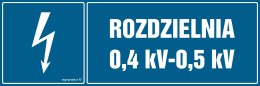 Znak HI007 Rozdzielnia 0.4 kV-0.5 kV, 150x50 mm, FN - Folia samoprzylepna