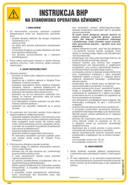 IAE05 Instrukcja BHP na stanowisku operatora dźwignicy, 245x350 mm, FN - Folia samoprzylepna