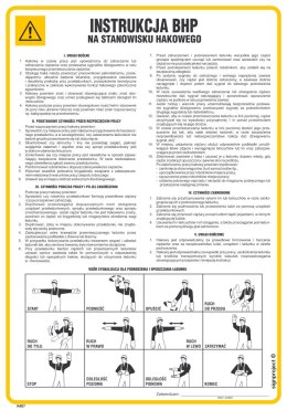 IAE07 Instrukcja BHP na stanowisku hakowego, 245x350 mm, FN - Folia samoprzylepna