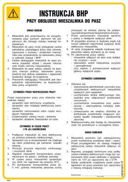 IAI02 Instrukcja BHP przy obsłudze mieszalnika do pasz, 245x350 mm, PN - Płyta 1 mm