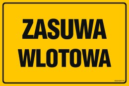 Znak JD012 Zasuwa wlotowa, 100x75 mm, BN - Płyta żółta 0,6mm