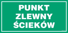 Znak JD023 Punkt zlewny ścieków, 200x100 mm, FN - Folia samoprzylepna