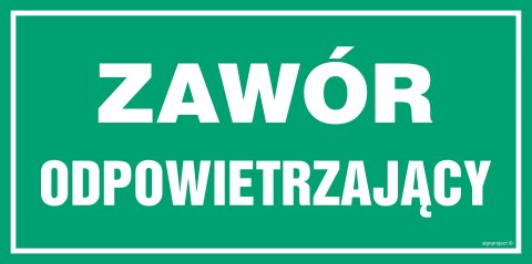 Znak JD024 Zawór odpowietrzający, 1000x500 mm, PN - Płyta 1 mm