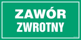 Znak JD025 Zawór zwrotny, 300x150 mm, FN - Folia samoprzylepna