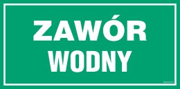 Znak JD027 Zawór wodny, 300x150 mm, FN - Folia samoprzylepna