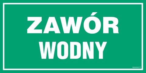 Znak JD027 Zawór wodny, 300x150 mm, PN - Płyta 1 mm